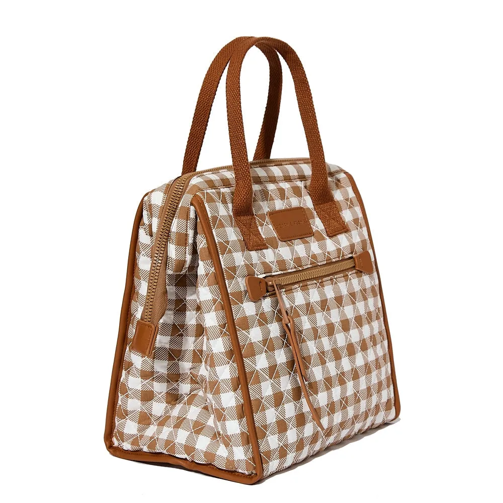 the LUNCH BAG quilted Brown Gingham