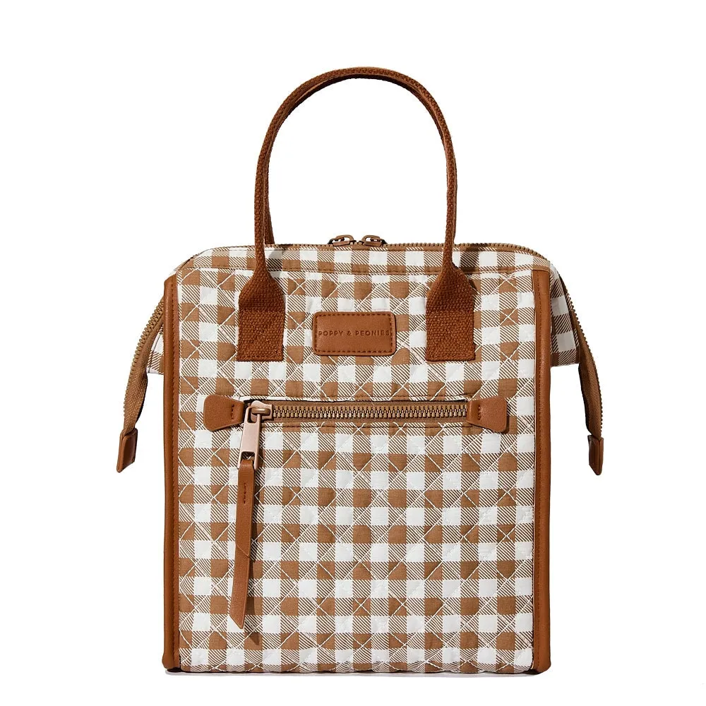 the LUNCH BAG quilted Brown Gingham