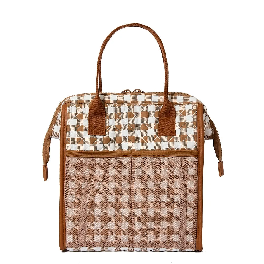 the LUNCH BAG quilted Brown Gingham
