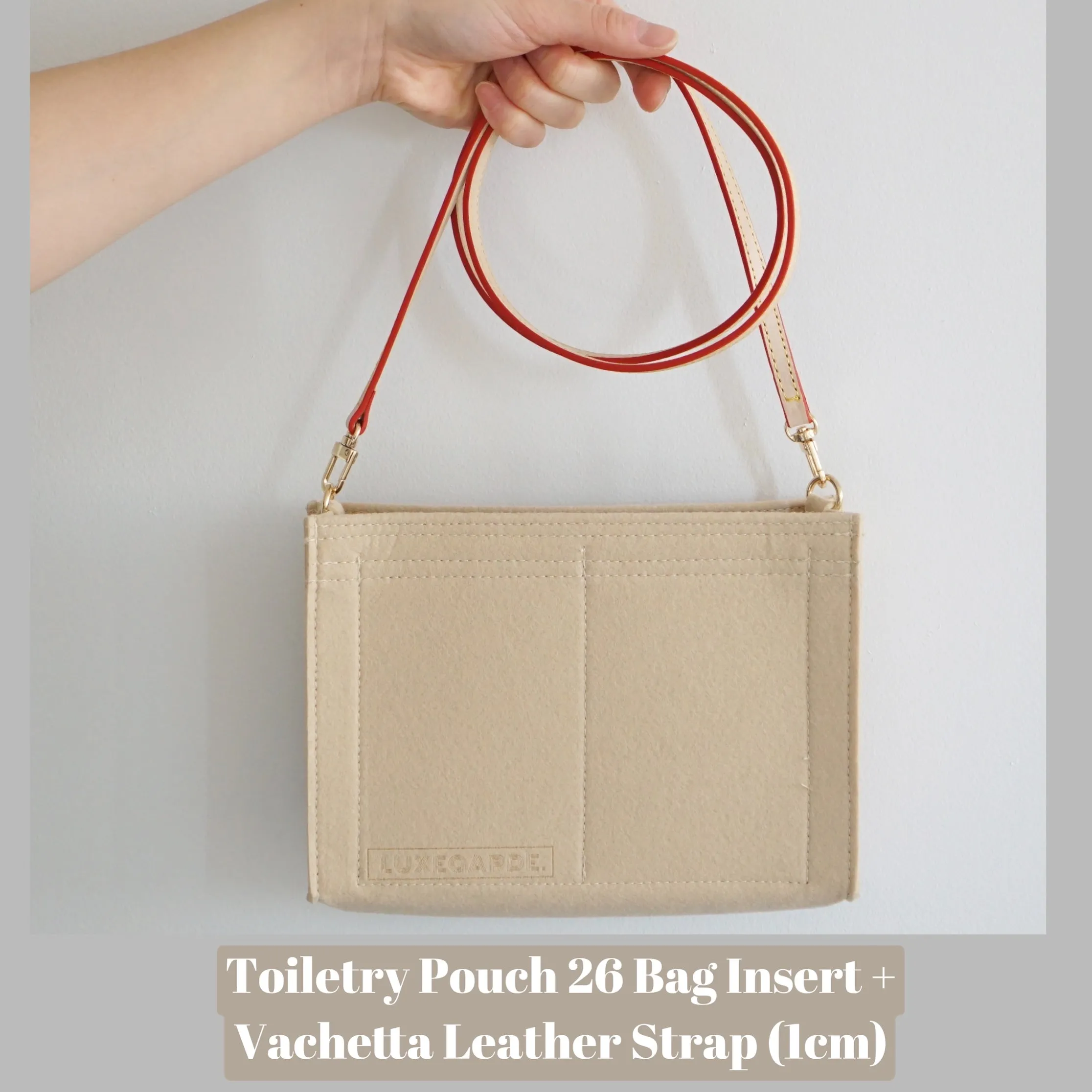 Toiletry Pouch 26 Crossbody Conversion Kit with Bag Organizer Insert and Leather Strap