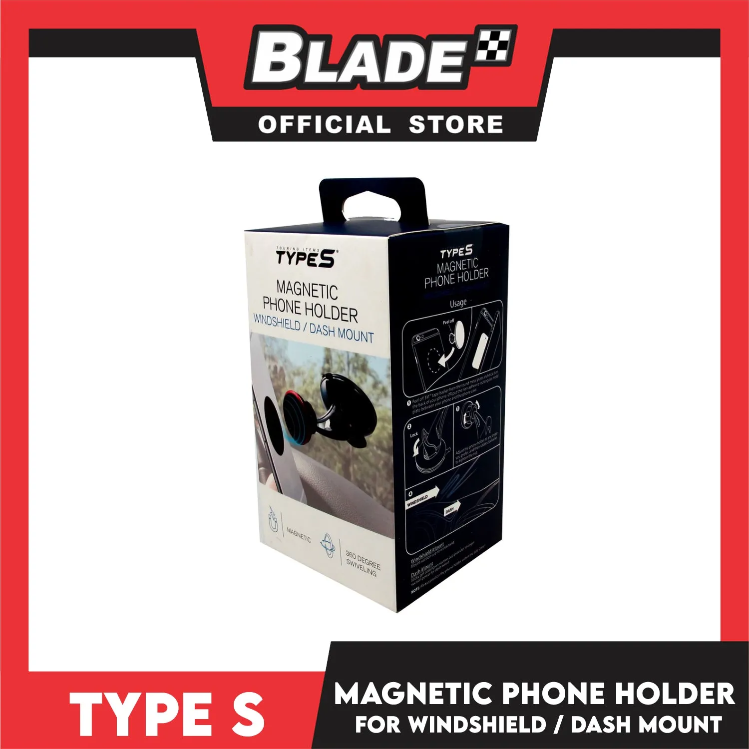 Type S Magnetic Phone Holder Windshield Dash Mount Type S PH5636