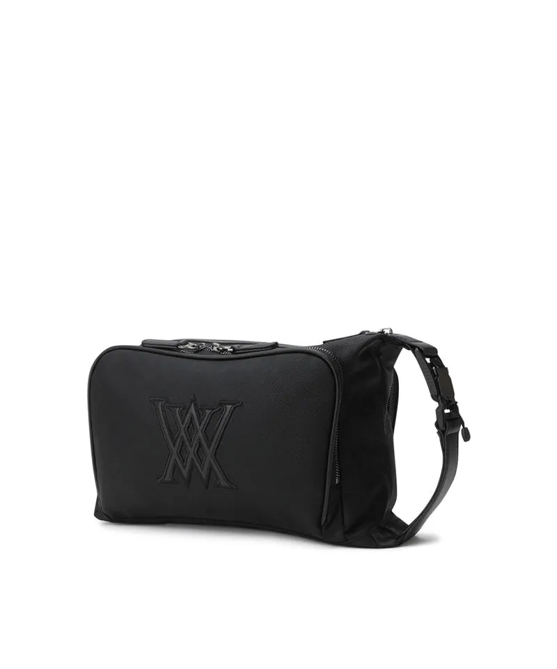 Unisex 2Way Zipper Pouch Bag - Black