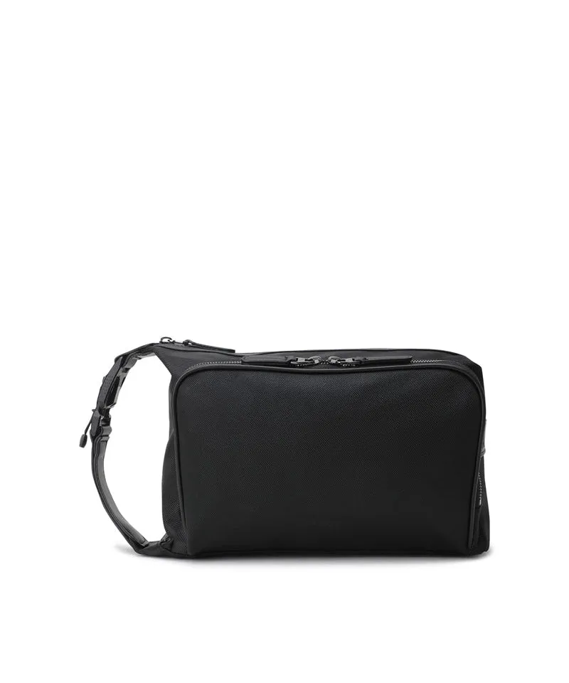 Unisex 2Way Zipper Pouch Bag - Black