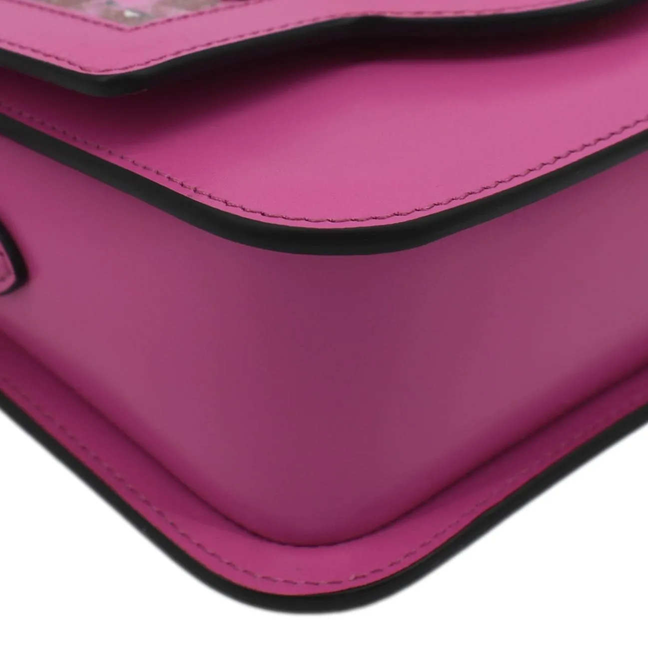 VERSACE Tribute Leather Crossbody Bag Hot Pink
