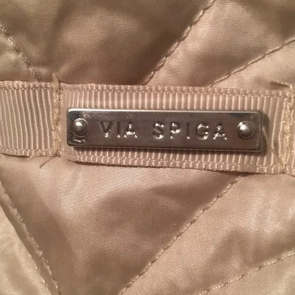 Via Spiga Zigzag Quilted Detachable Hood Jacket Size XL