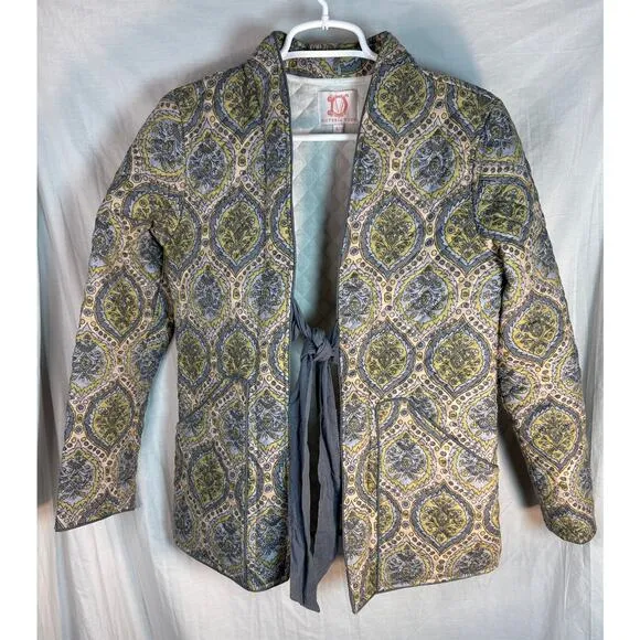 Victoria Dunn Size L Quilted Jacket Pattern Mandarin Collar Pockets Cotton