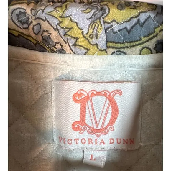 Victoria Dunn Size L Quilted Jacket Pattern Mandarin Collar Pockets Cotton