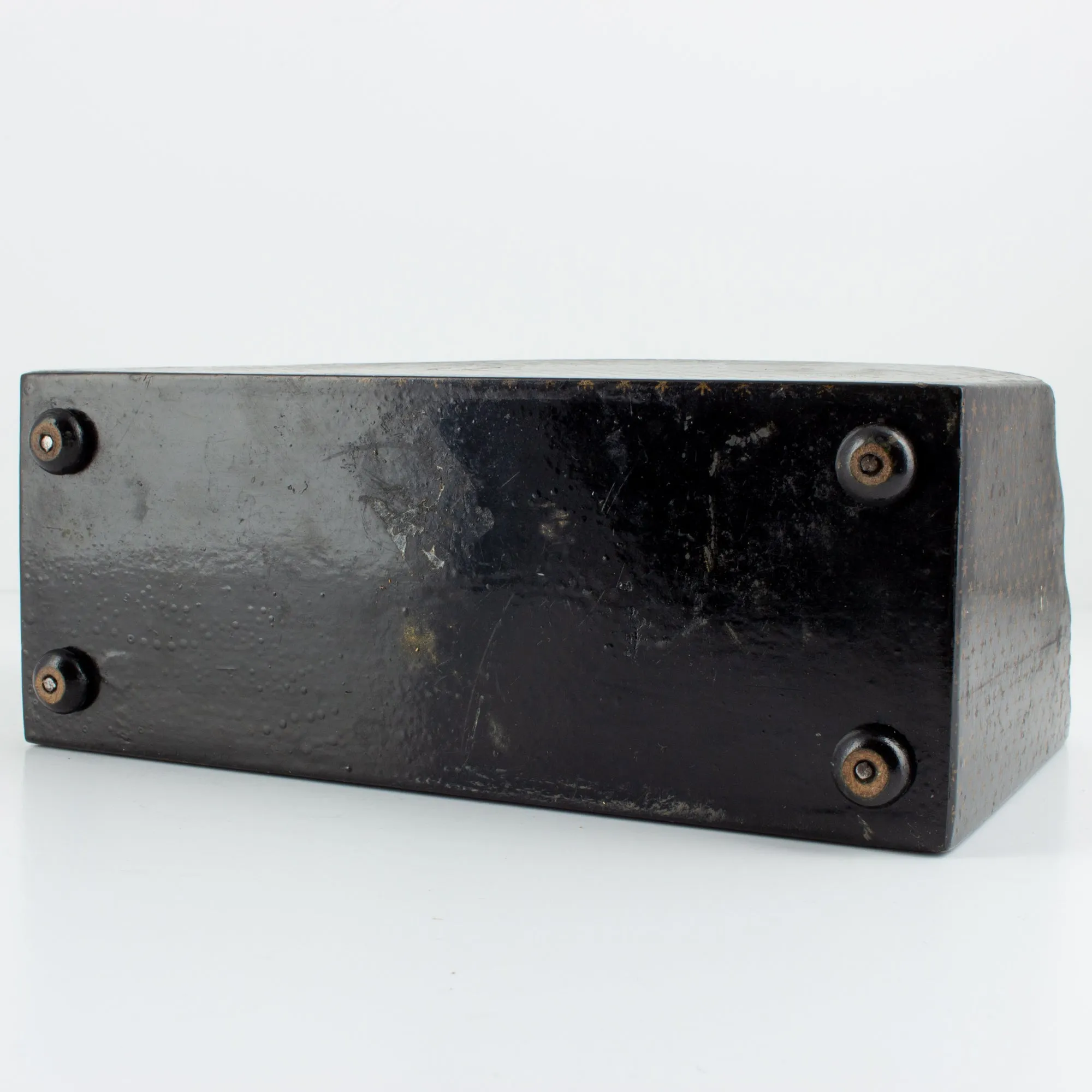 Vintage French Papier-mâché Letter Holder in Black & Gold