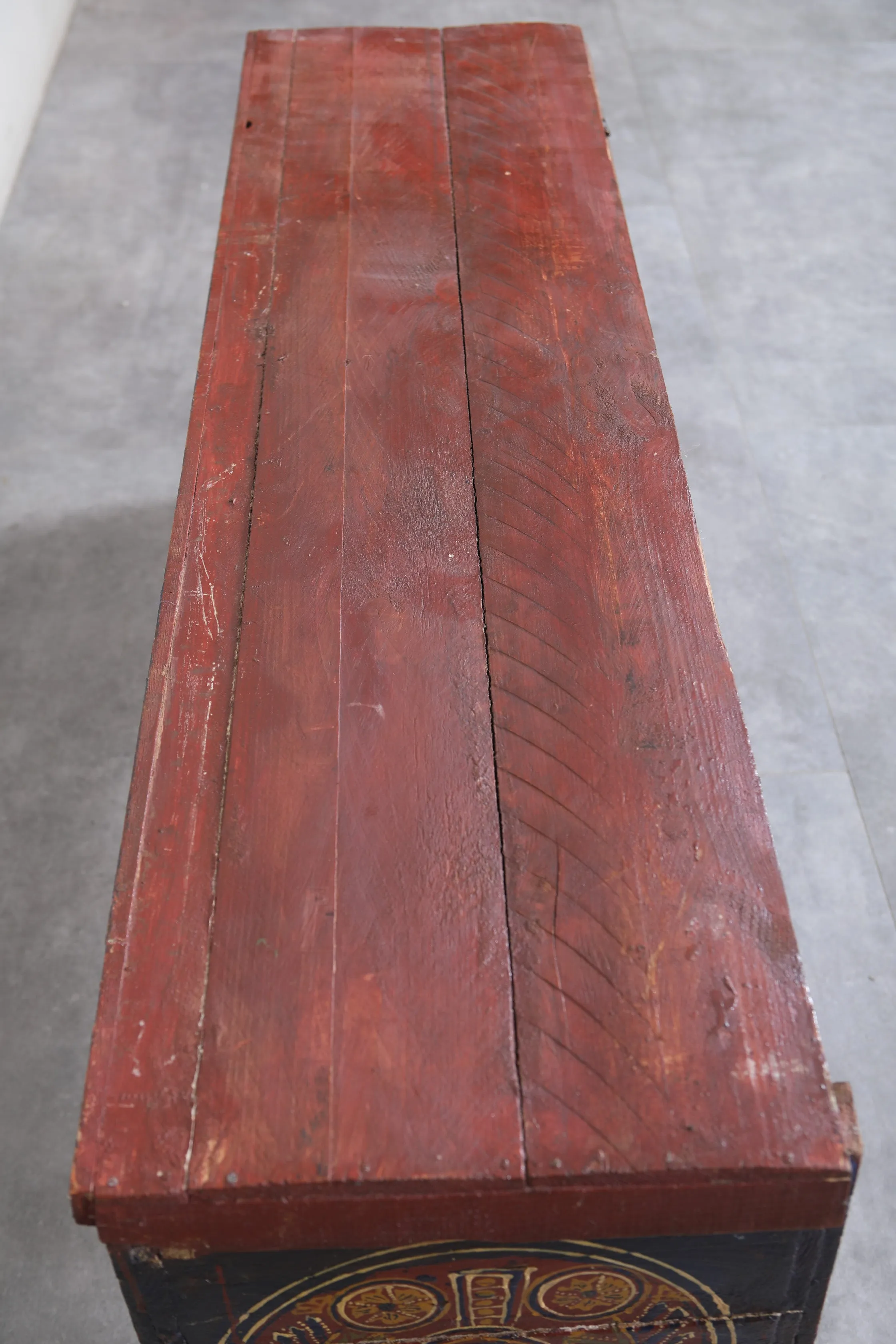 Vintage Moroccan chest  H 21.6  inches x W 50.7 inches x D 13.3 inches