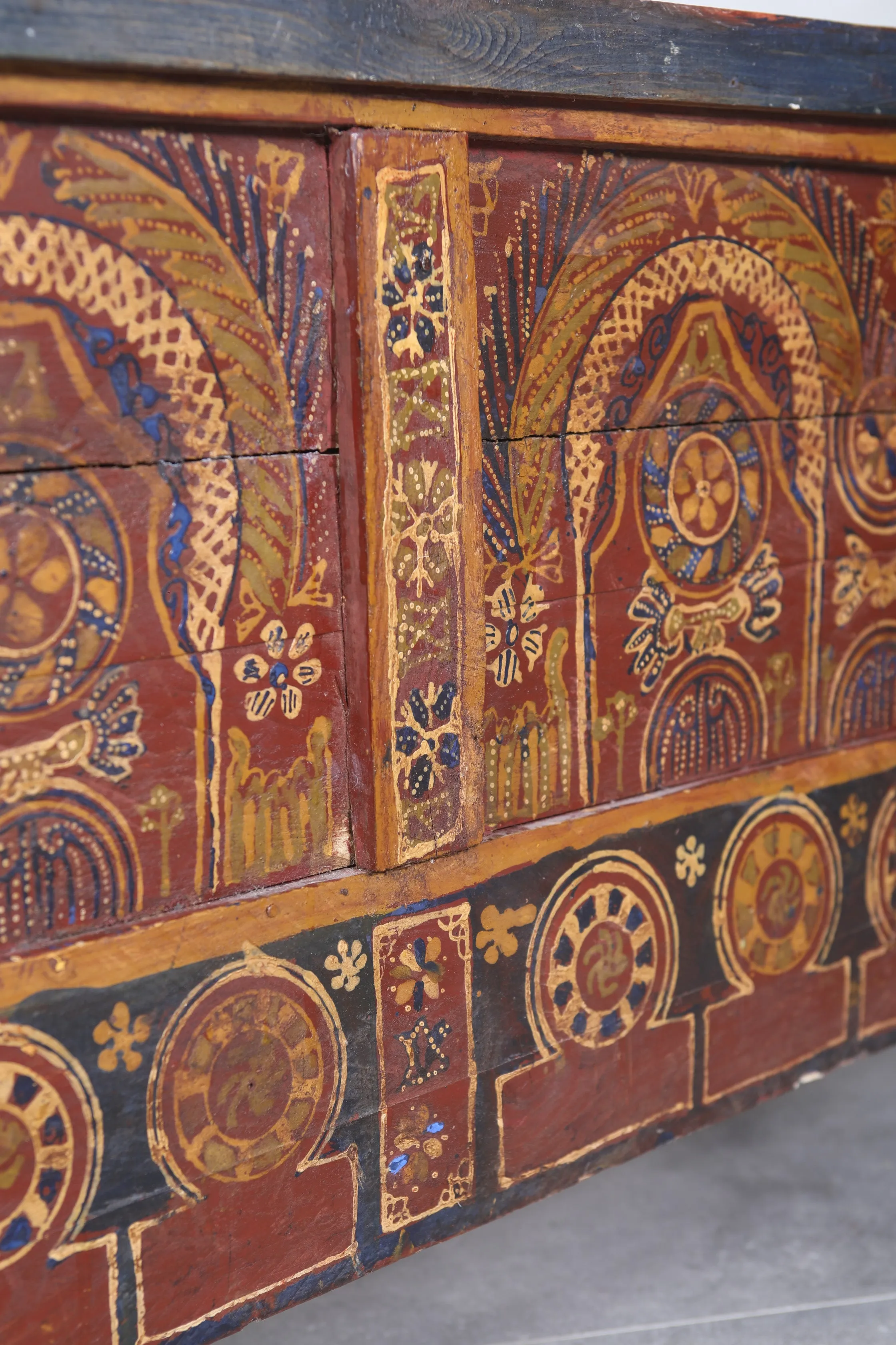 Vintage Moroccan chest  H 21.6  inches x W 50.7 inches x D 13.3 inches