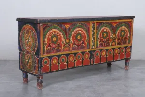 Vintage Moroccan chest  H 23.6 inches x W 49.6 inches x D 13.3 inches