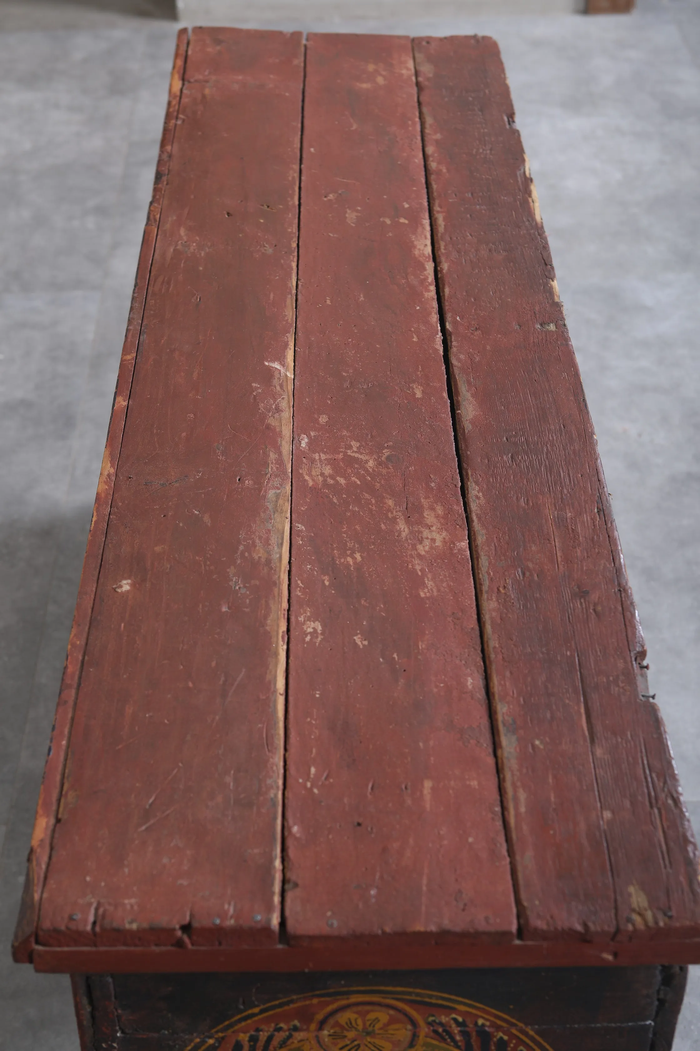 Vintage Moroccan chest  H 25.5  inches x W 53.5 inches x D 15.3 inches