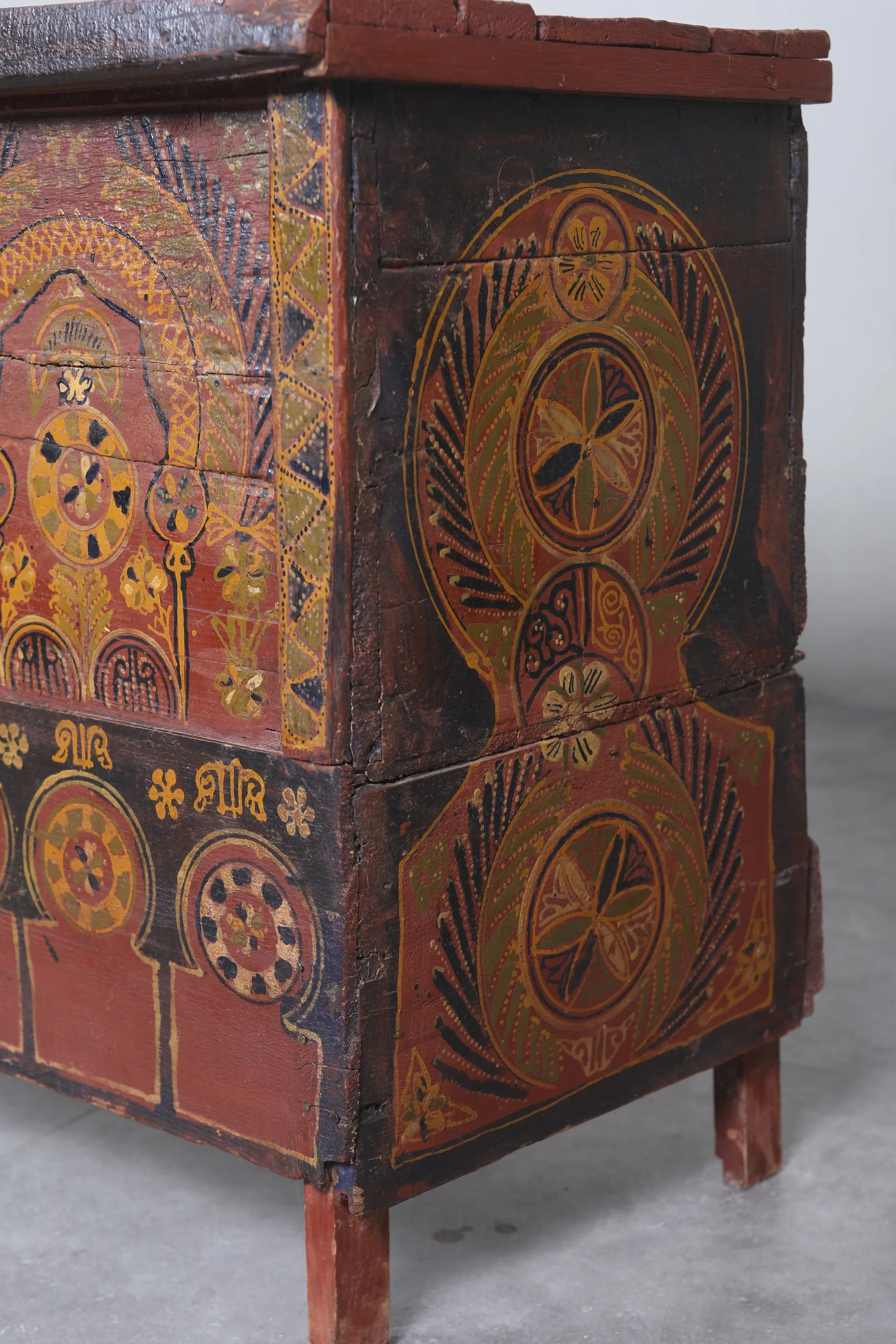 Vintage Moroccan chest  H 25.5  inches x W 53.5 inches x D 15.3 inches