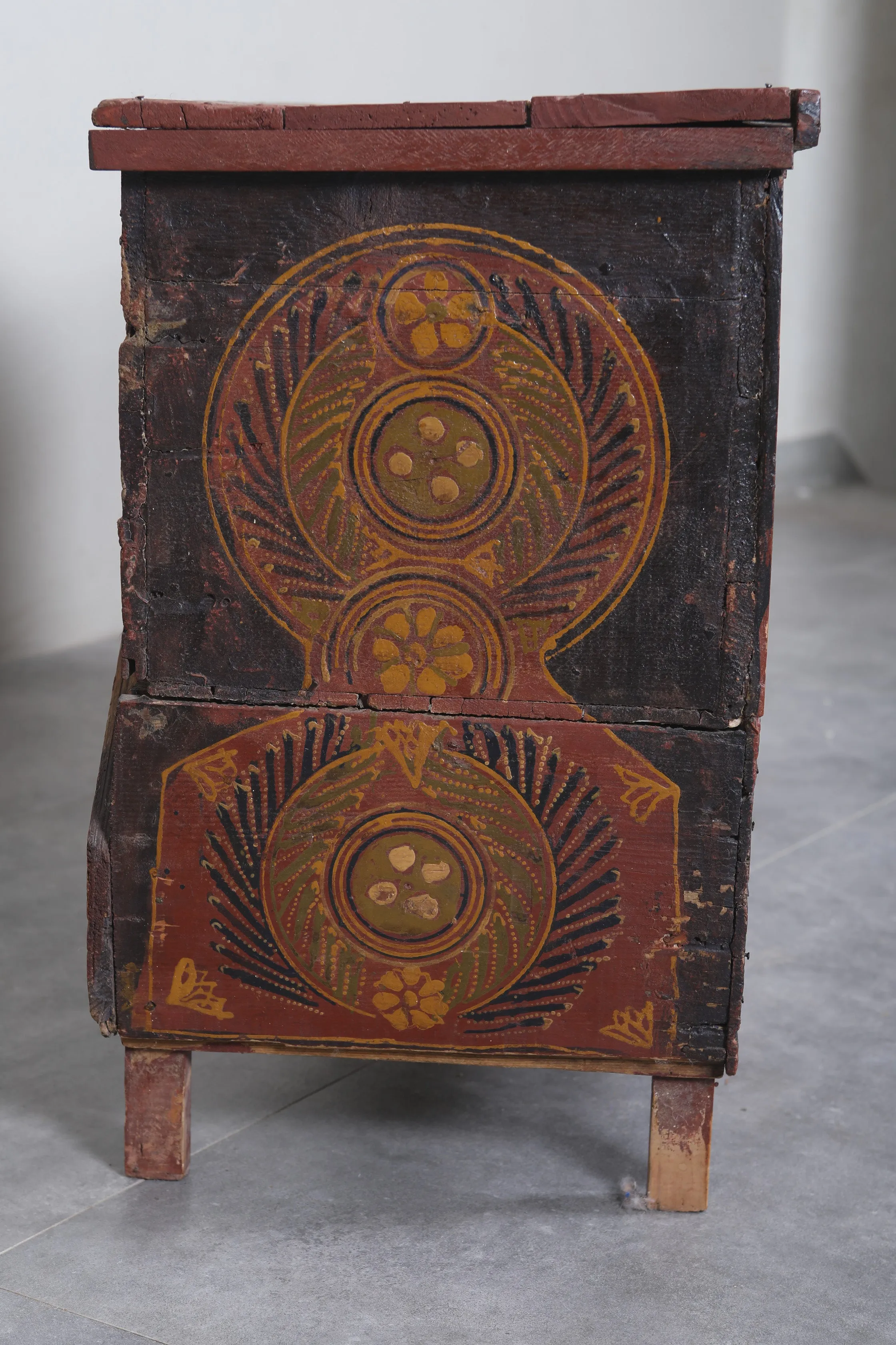 Vintage Moroccan chest  H 25.5  inches x W 53.5 inches x D 15.3 inches