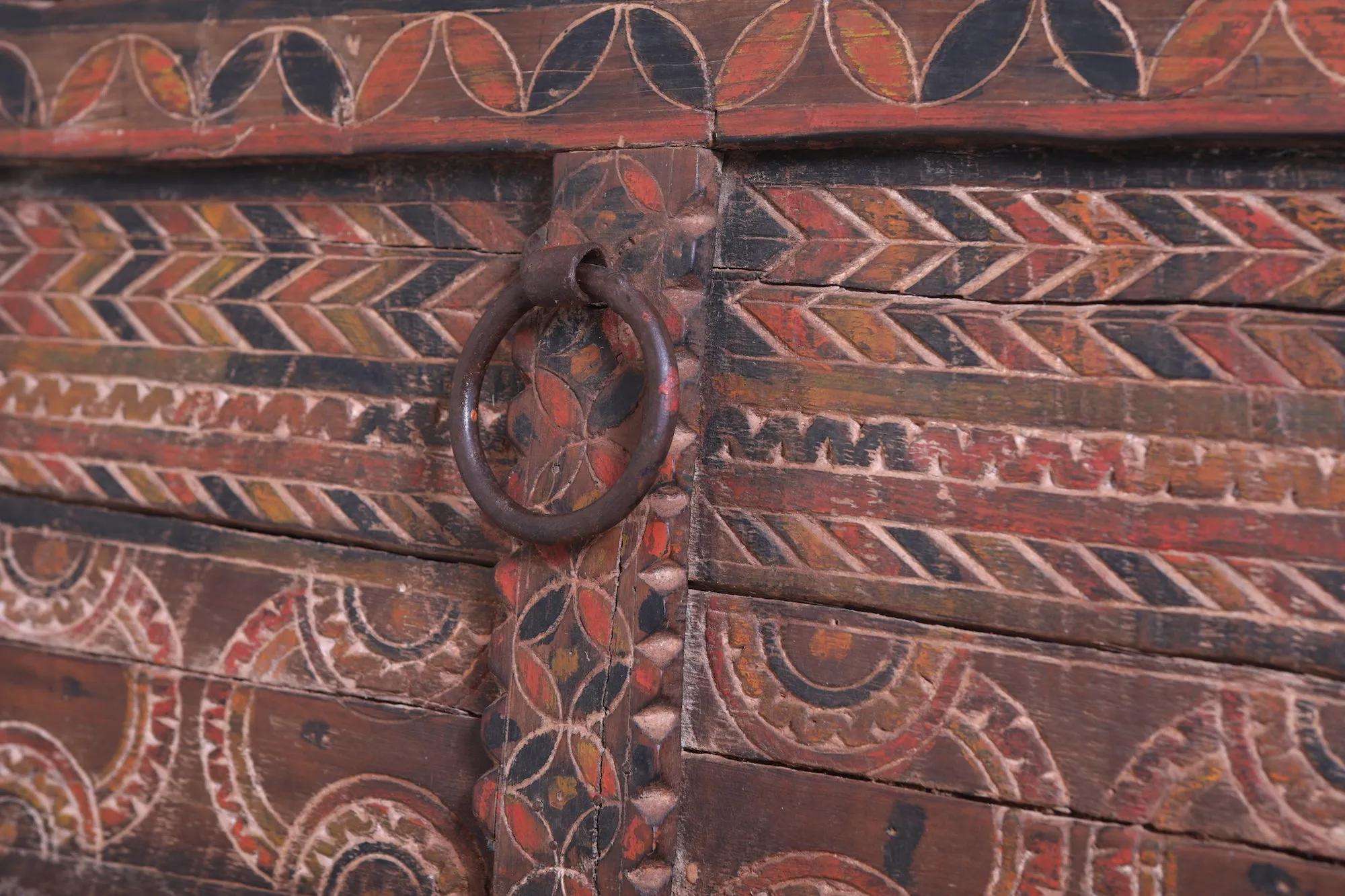 Vintage Moroccan chest H 2.8 FT x W 6.5 FT x D 2.6 FT