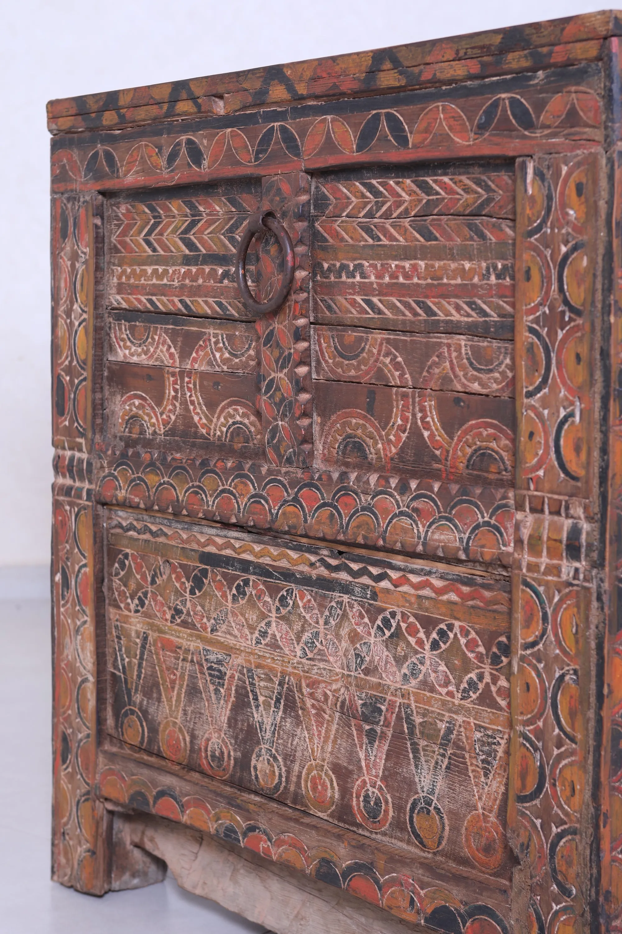 Vintage Moroccan chest H 2.8 FT x W 6.5 FT x D 2.6 FT