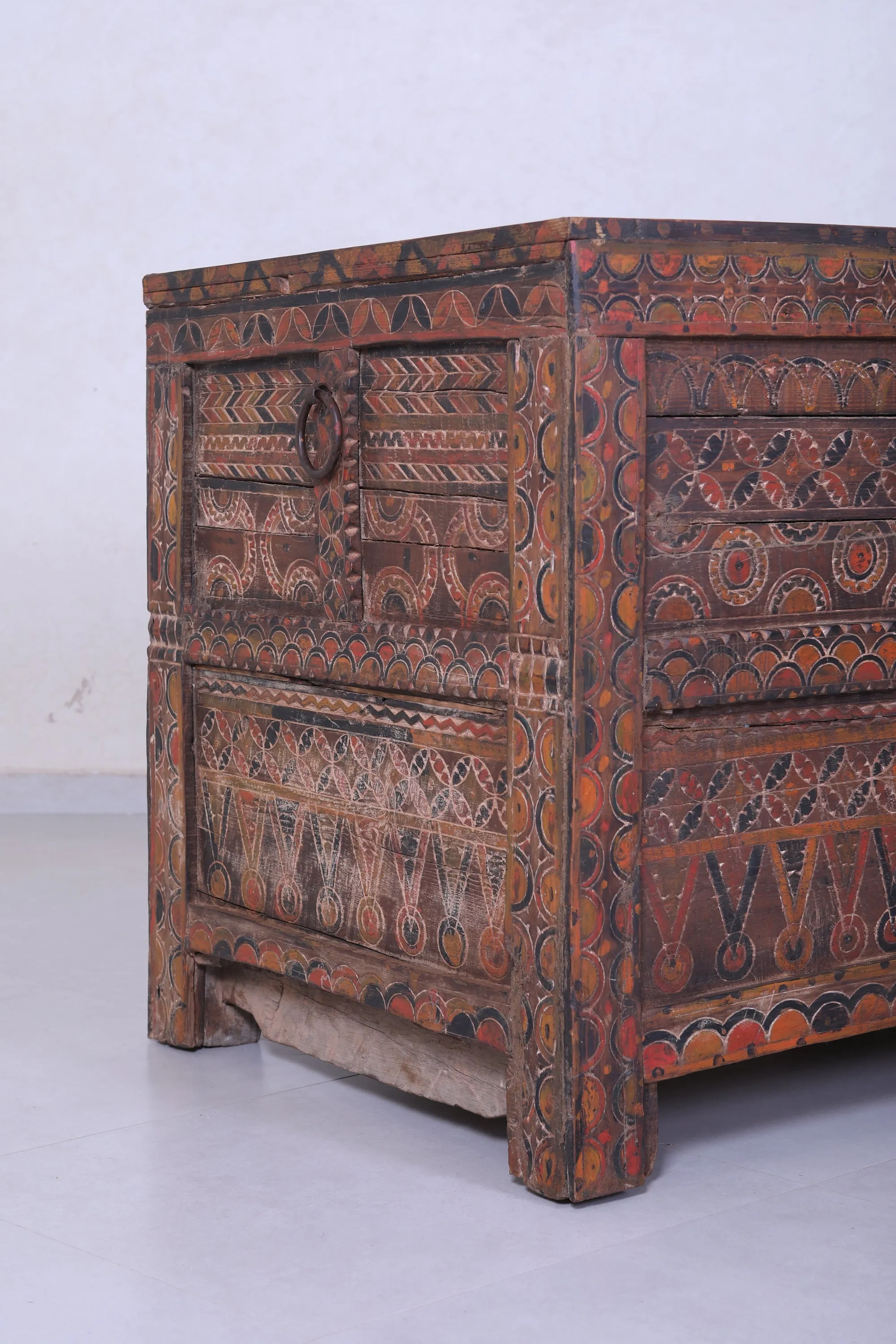 Vintage Moroccan chest H 2.8 FT x W 6.5 FT x D 2.6 FT