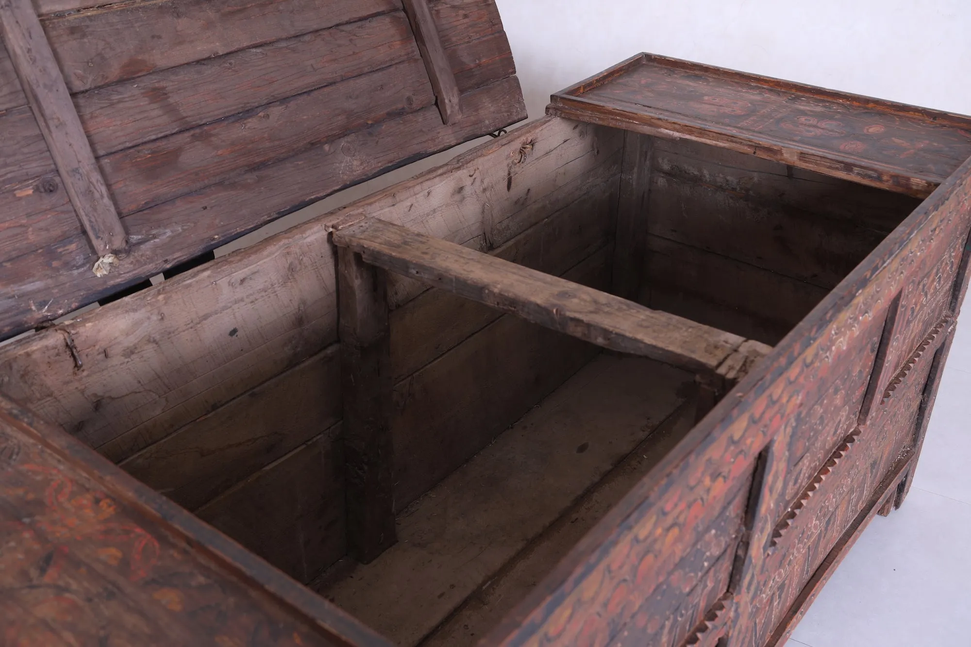 Vintage Moroccan chest H 2.8 FT x W 6.5 FT x D 2.6 FT