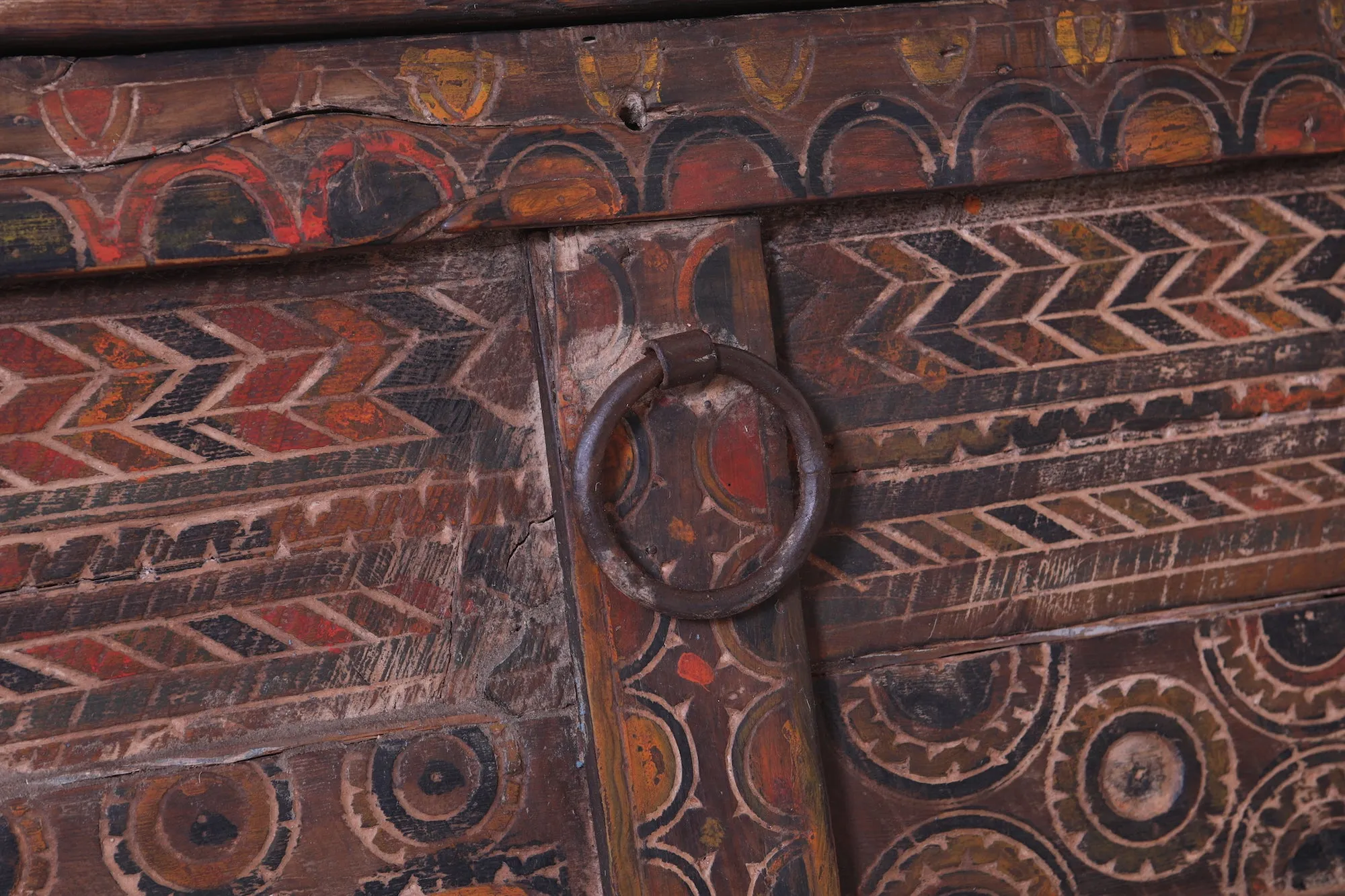 Vintage Moroccan chest H 2.8 FT x W 6.5 FT x D 2.6 FT