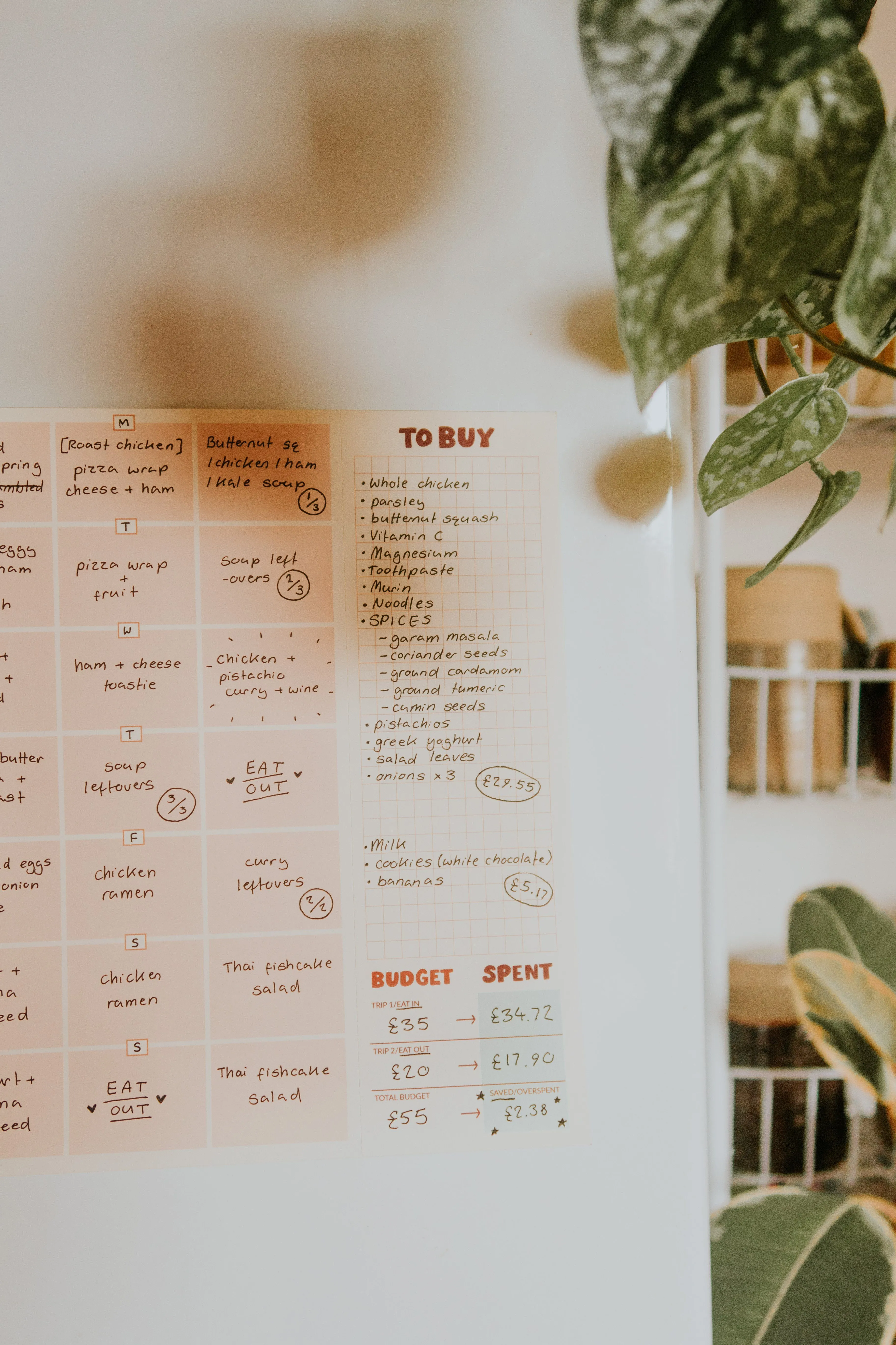 Weekly Meal Desk / Fridge Planner