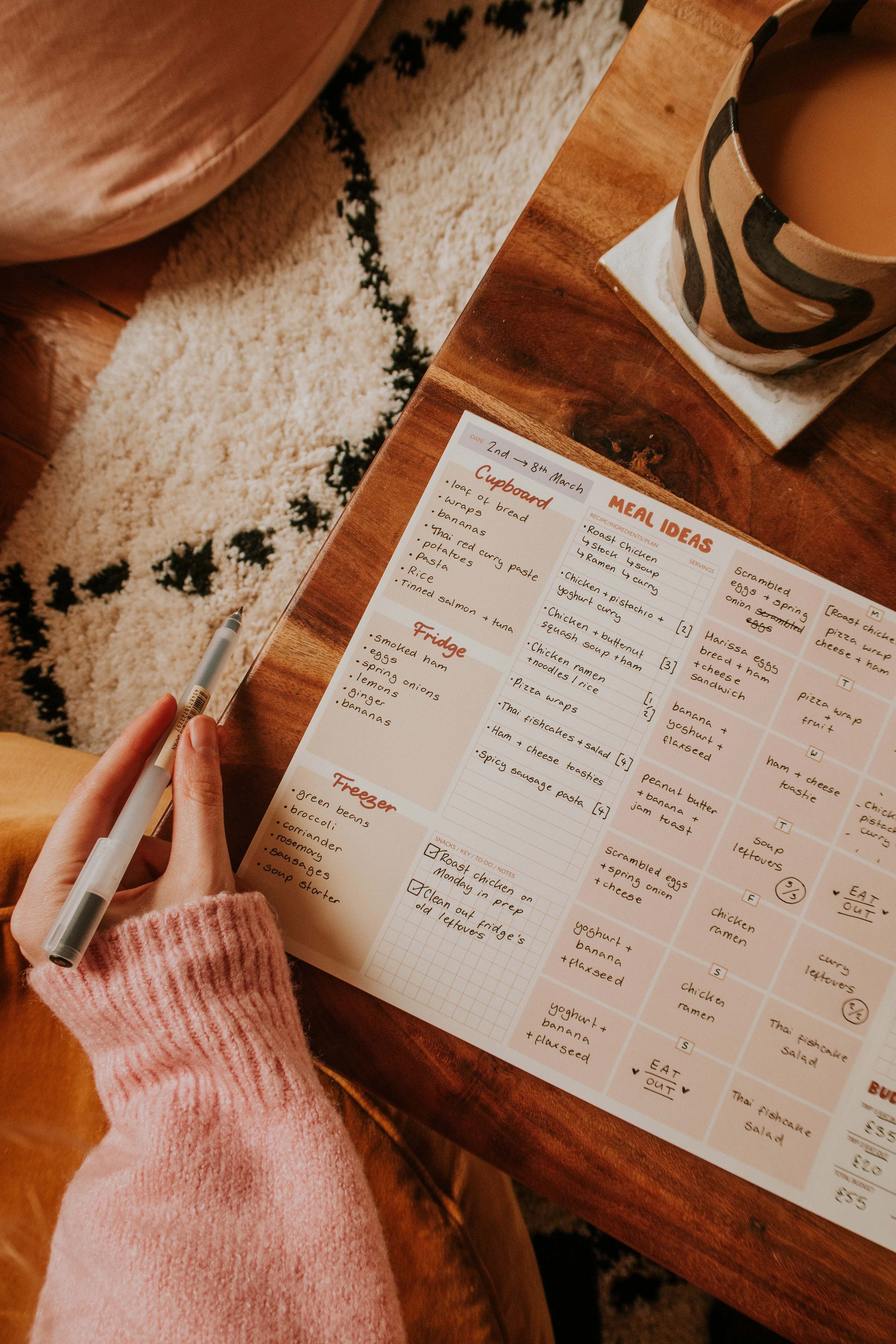 Weekly Meal Desk / Fridge Planner