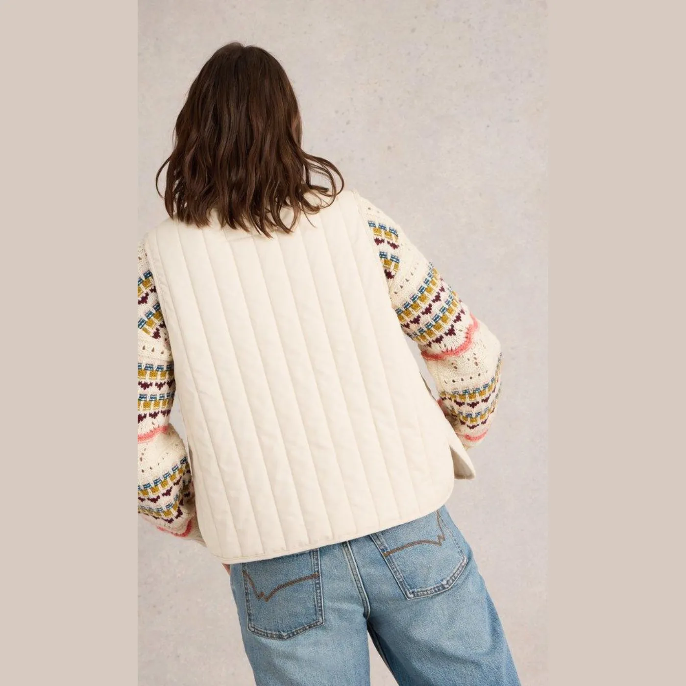 White Emma Quilted Gilet