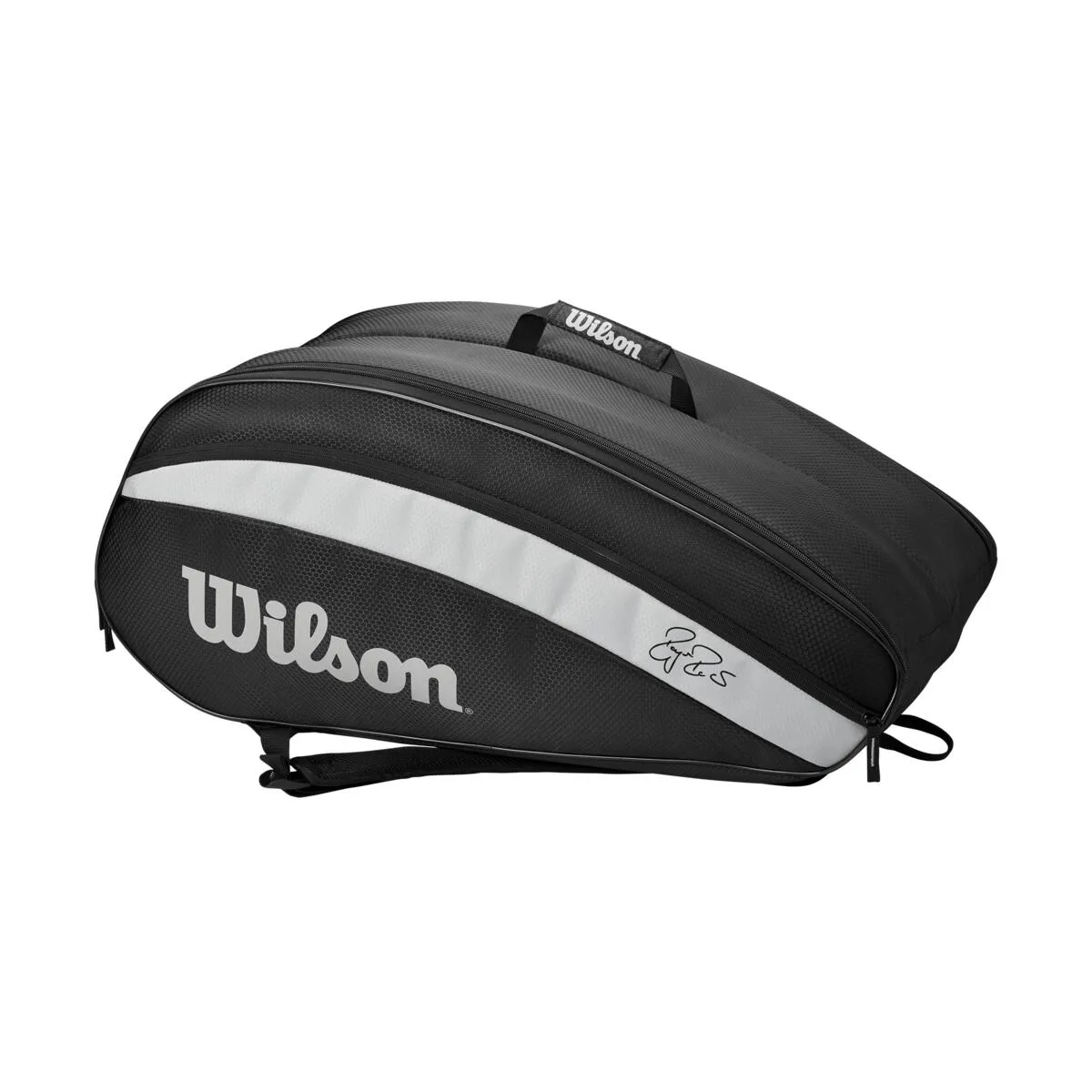 Wilson RF Team Federer 12 Pack Racquet Bag (Black/White)