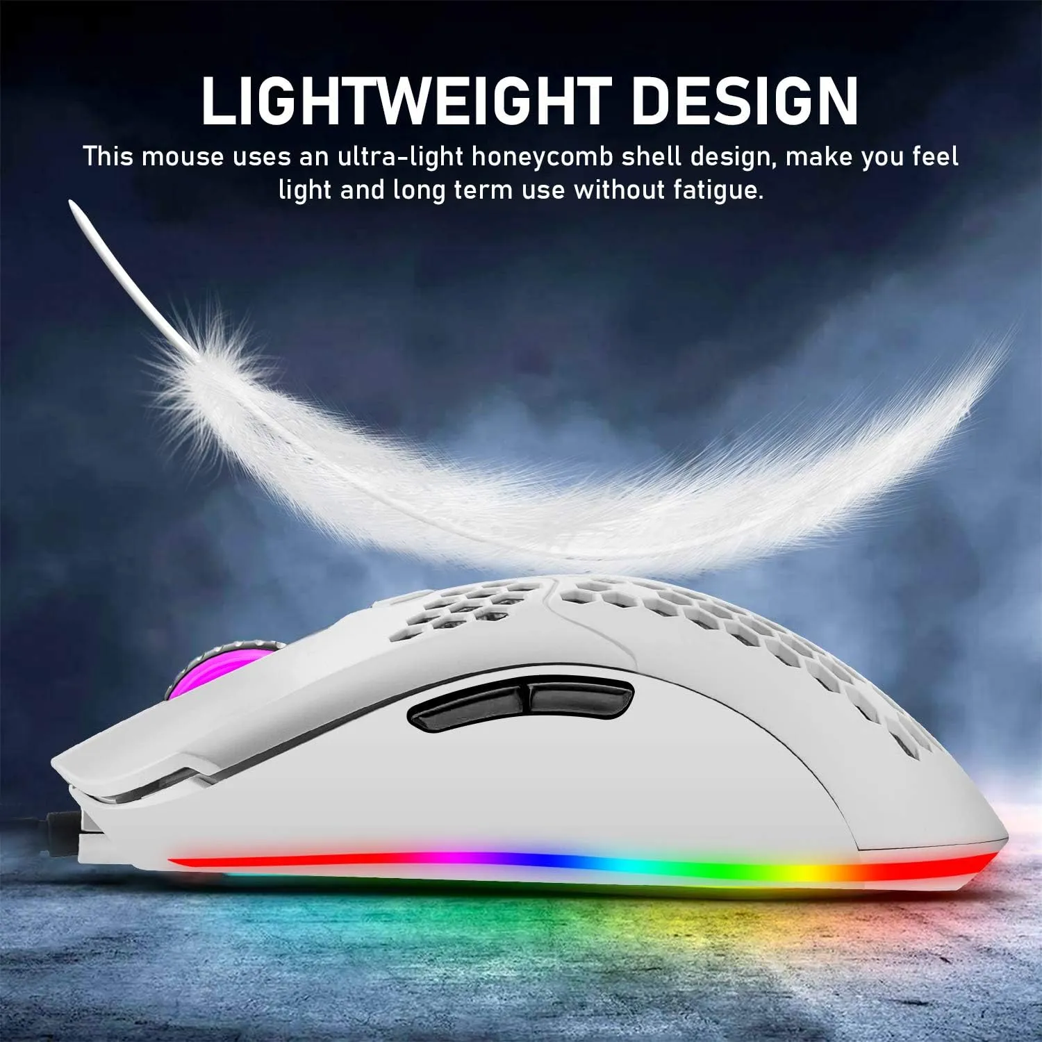 Wired Lightweight Gaming Mouse 69g Ultralight Honeycomb Shell RGB Chroma Backlit