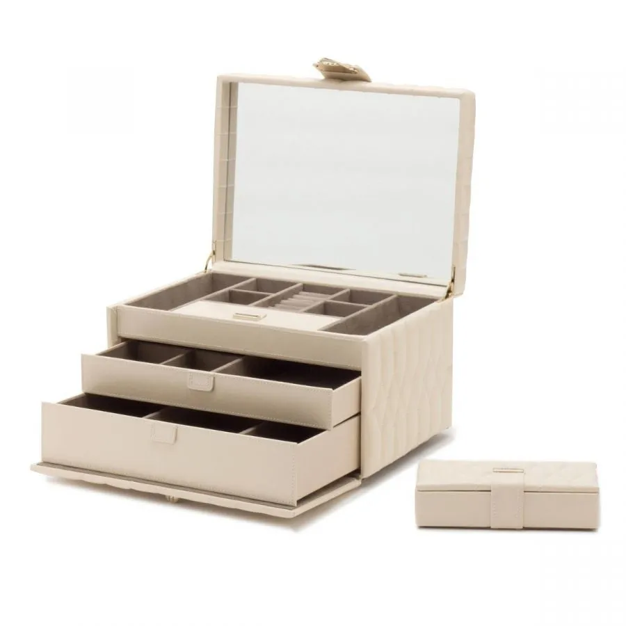 WOLF Caroline Medium Jewelry Case in Ivory