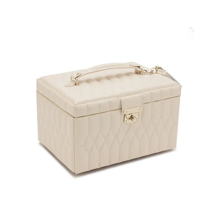 WOLF Caroline Medium Jewelry Case in Ivory