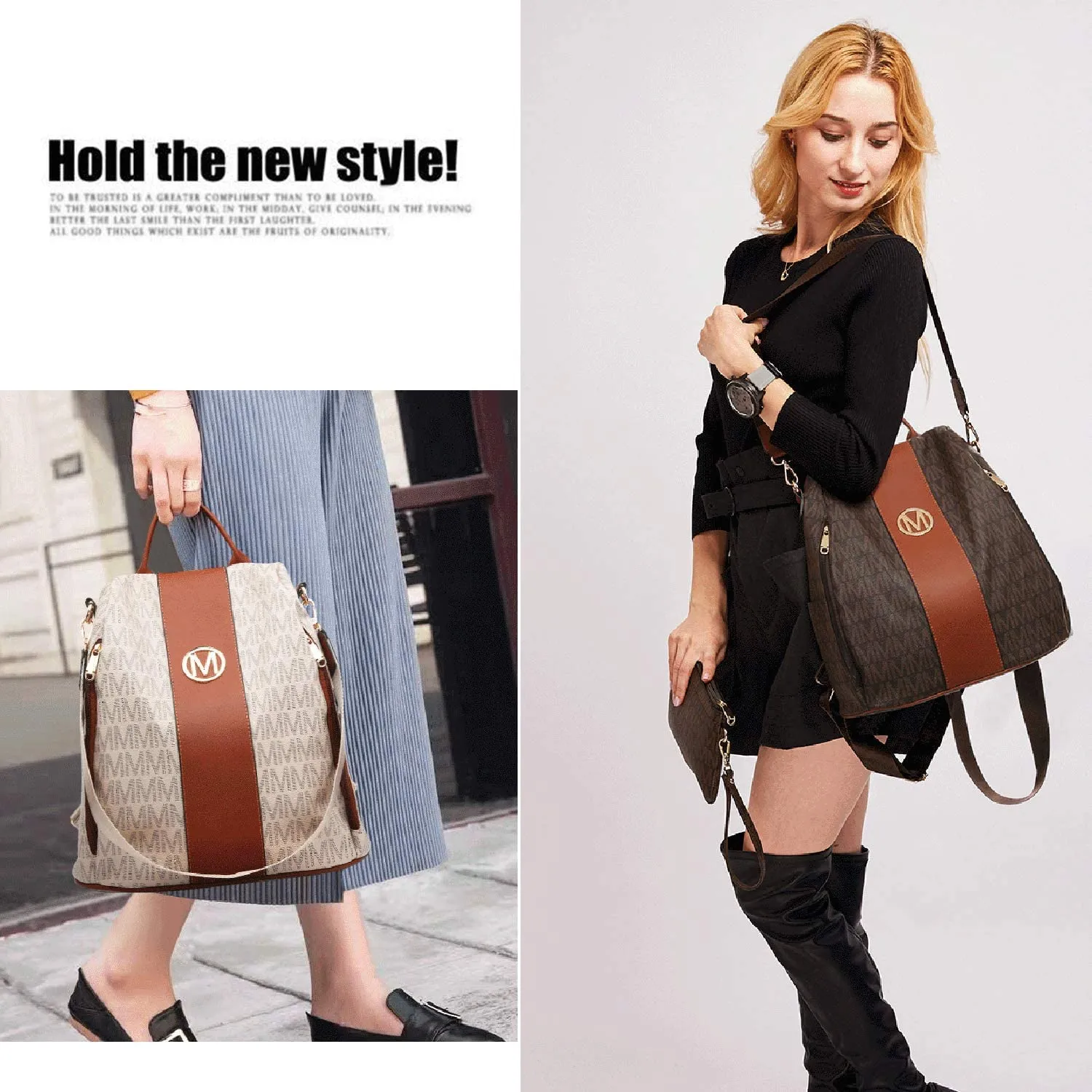 Women Fashion Backpack Purse Anti-Theft Rucksack Travel School Bag