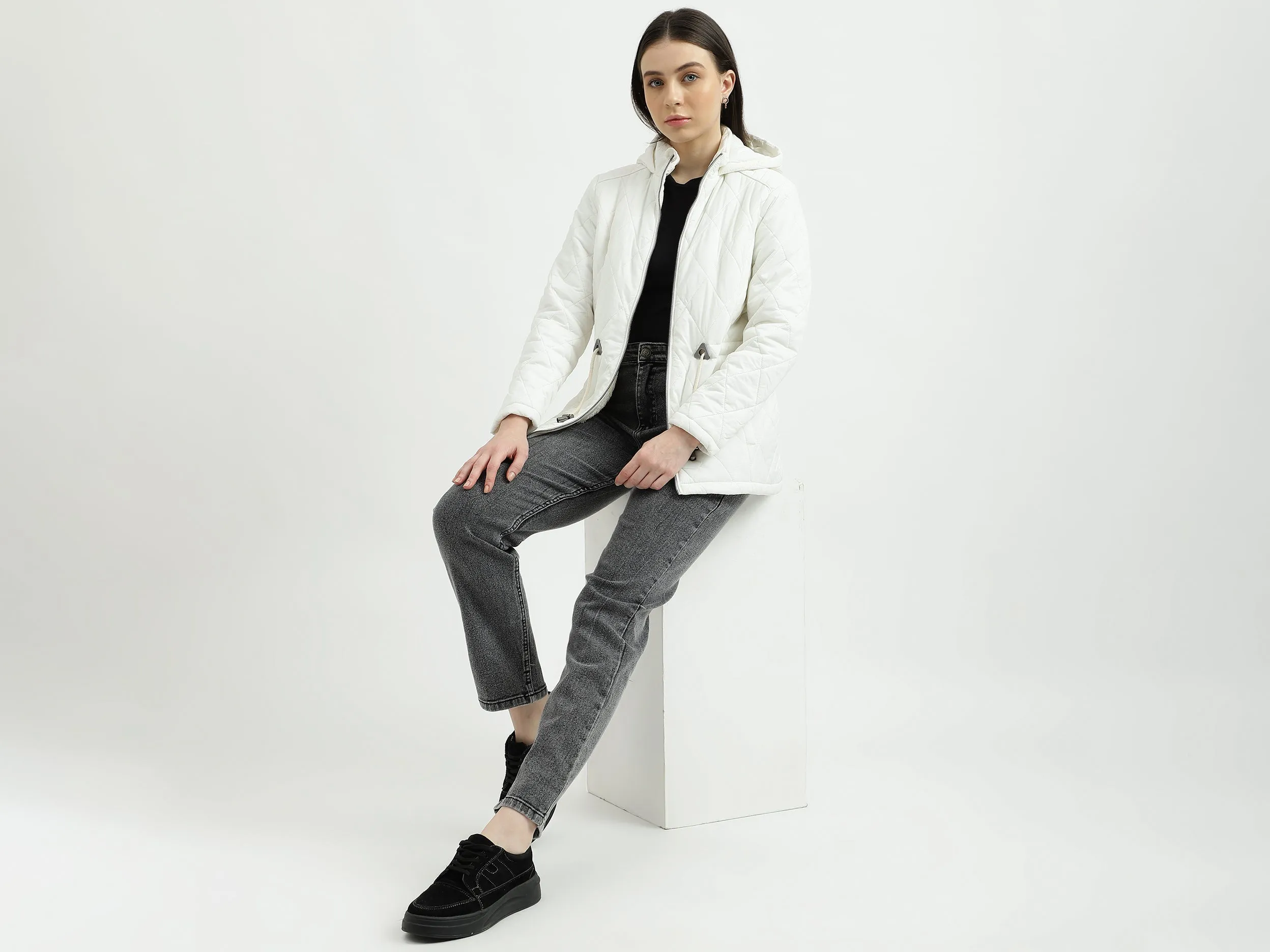 Women's Long Sleeves Quilted Sherling Jacket