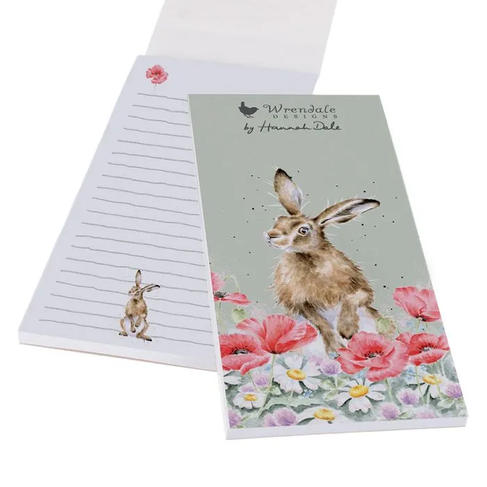 Wrendale 'Field of Flowers' Hare Magnetic Shopping Listpad