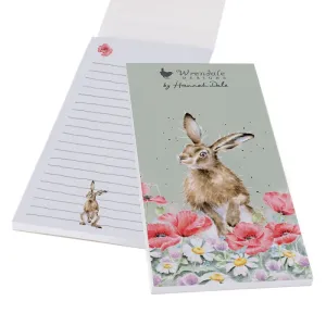 Wrendale 'Field of Flowers' Hare Magnetic Shopping Listpad