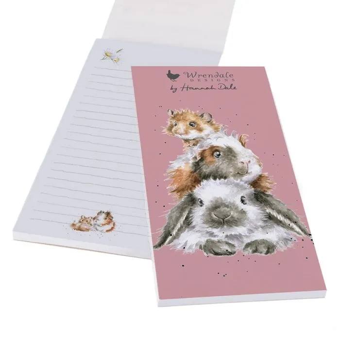 Wrendale 'Piggy in the Middle' Guinea Pig and Rabbit Magnetic Shopping Listpad