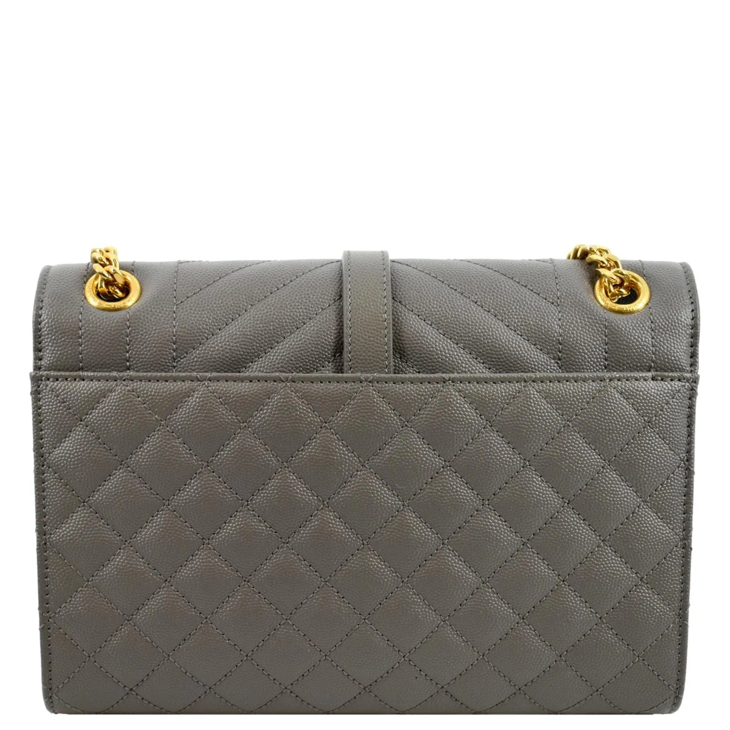 YVES SAINT LAURENT Envelope Medium Matelasse Leather Crossbody Bag Gray